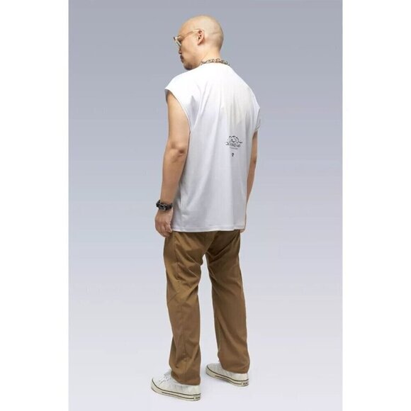 Acronym S25-PR 100% Cotton Mercerized Sleeveless T-shirt M New White - Picture 3 of 13